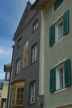 picturesque historic houses in Bressanone, South Tyrol, Italy