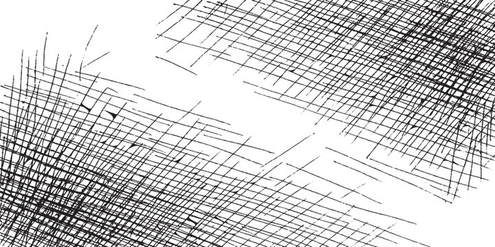 Dynamic crosshatch sketch pattern with intersecting ink lines on white background for artistic illustration and creative graphic design textures