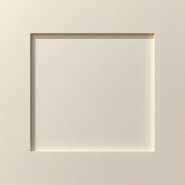 Minimalist Certificate Background with Organic Debossed Border Line on Handmade Off-White Cotton Paper Texture