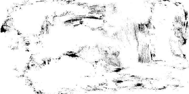 Monochrome abstract texture featuring dynamic black ink splatters, smudges, and heavy grunge brush strokes, ideal for artistic overlays, vintage poster effects.