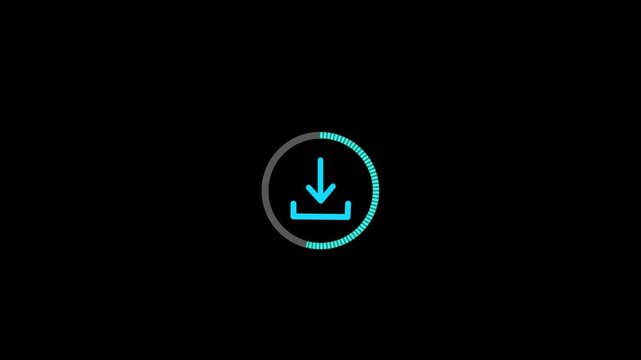 Download symbol with loading progress bar animation design. download progress.