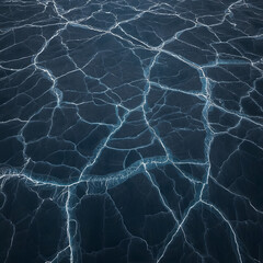 Naklejka premium Dark Blue Ocean Water Surface with Sunlight Reflections and Gentle Ripple Pattern Background