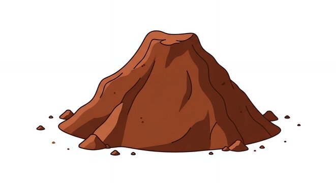 Brown Dirt Pile and Earth Soil Mound Illustration for Construction Gardening Agriculture and Ground Projects