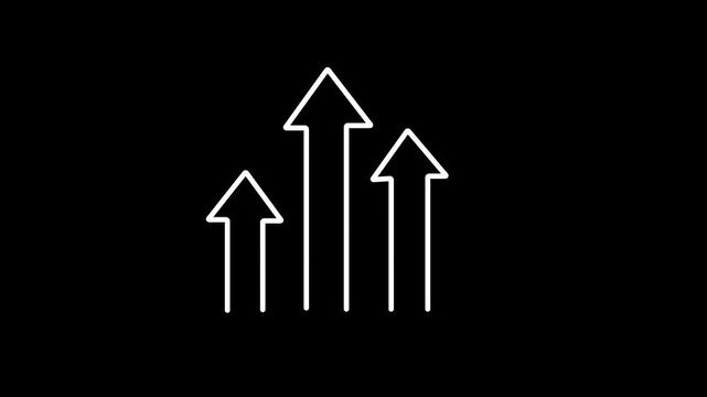 Dollar coin icon with three upward growth arrows. money growth and stock market increase sign for UI design.