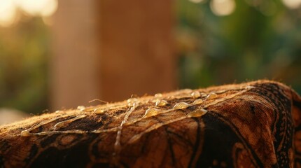 Fototapeta premium Hot wax droplets on traditional batik fabric