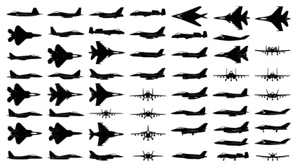 Silhouettes of various aircraft types. © rez