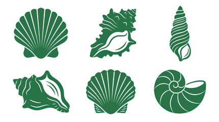 Seashell collection vector icons © Lexxa