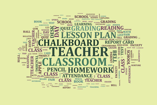 Editable Teacher Life Word Cloud