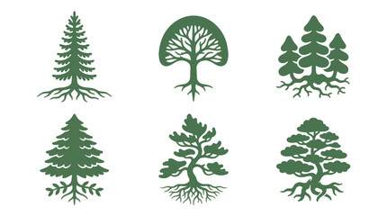 Tree collection graphic icons © Mocil