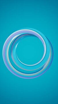 Abstract circular 3d shapes on blue background. 3d rendering