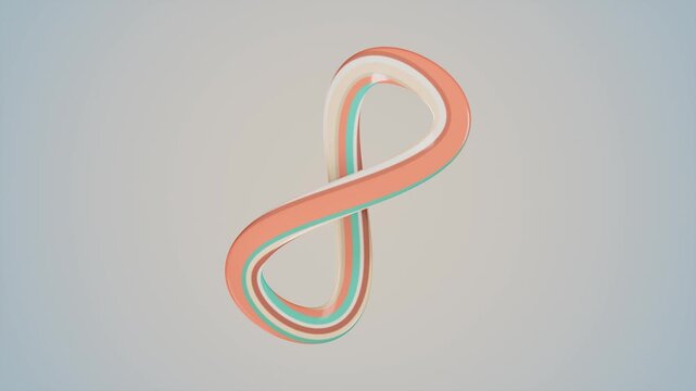 Infinity symbol in pastel colors. 3d rendering