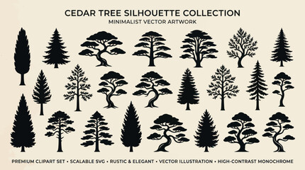 Collection of diverse tree silhouettes © KingShawn