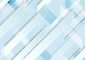 Naklejka premium Abstract geometric blue technology concept background with diagonal shapes. Vector design