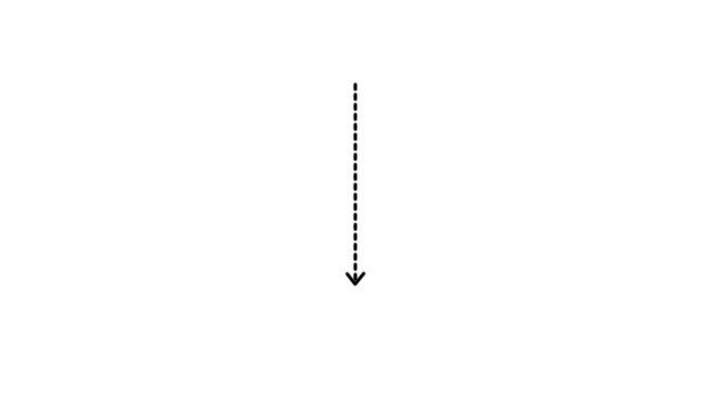 down black arrow direction icon with dotted line animation on white background. dot arrows icon sign animate.d