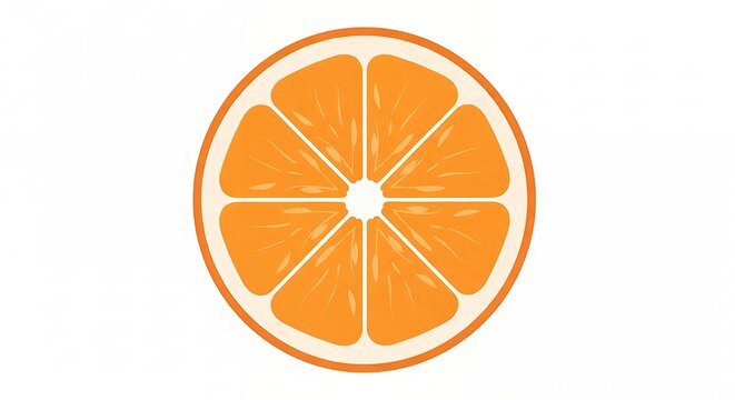 Fresh Juicy Orange Slice Illustration Isolated on White Background for Healthy Food and Citrus Fruit Design Concepts