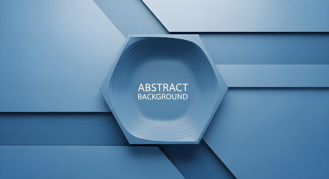 Modern Blue Geometric Abstract Background Featuring Hexagonal Shape Layers and Minimalist Texture Design for Sophisticated Corporate Digital Presentations