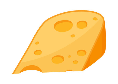 Artisanal cheese with rustic appeal. Gourmet wedge of aged cheese with holes. Elegant illustration of artisanal cheese wedge showcasing texture and rustic charm