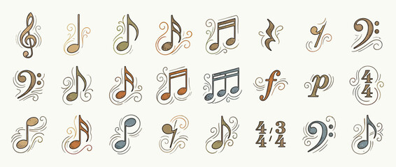 Decorative Musical Notes and Symbols Collection © kretek