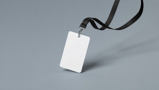 Id card mockup realistic blank badge with lanyard for event conference or corporate branding designs
