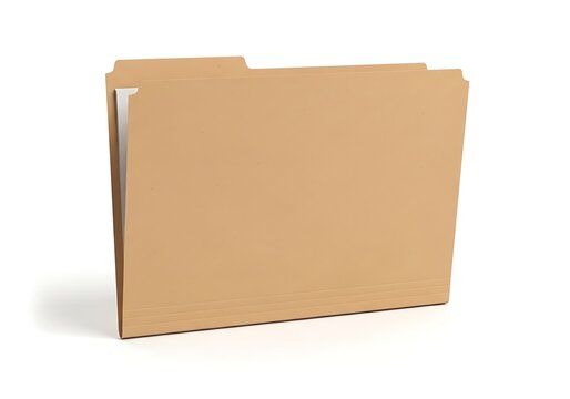 Empty beige folder standing upright