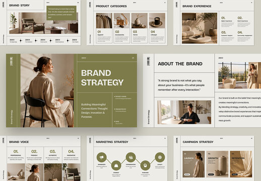 Minimal Brand Strategy Presentation Template Layout