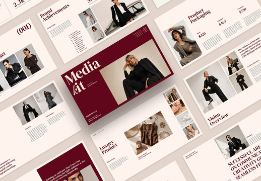 Digital Media Press Kit Template for Influencer Brand Pitch Deck Layout