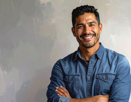 Portrait of a smiling man with arms crossed