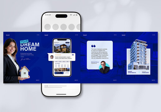 Real State Socia Media Carousel Post with Forms Style