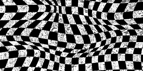 Obraz premium Abstract geometric black and white fashion design print pattern texture