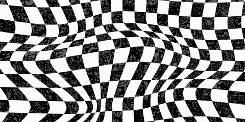Obraz premium Abstract geometric black and white fashion design print pattern texture