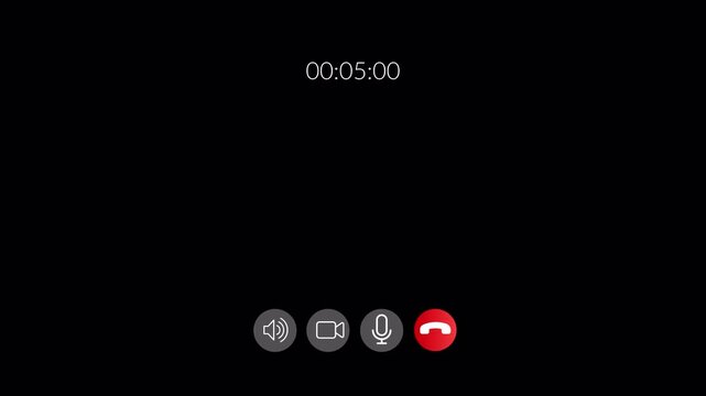Video call interface with calling text and person icon  on a transparent background. Call screen, video, speaker, internet, video calling in 4k 