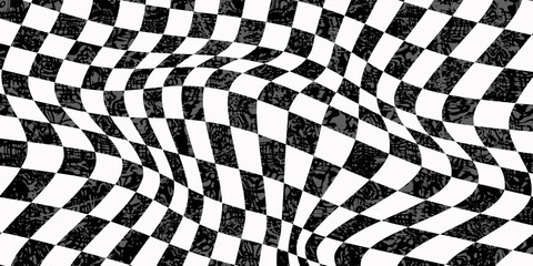 Obraz premium Abstract geometric black and white fashion design print pattern texture