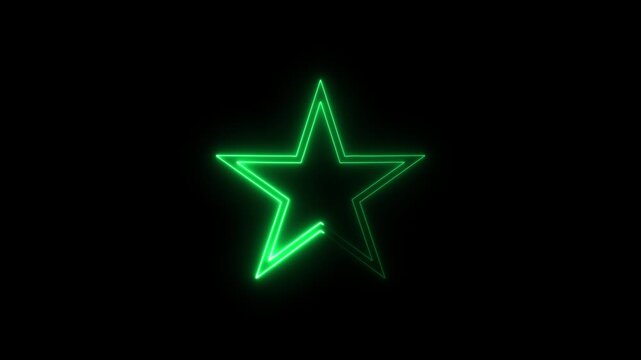 Vibrant neon star design with colorful lights against a dark backdrop. Perfect for modern and creative themes 4K video animation.