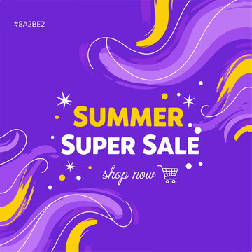 Stylish abstract shopping flyer promoting colorful summer sale with modern visual appeal