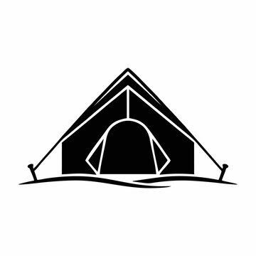 Camping Tent Icon - Outdoor Shelter Sign