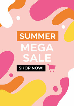 Stylish seasonal discount banner with colorful flowing background and modern typography