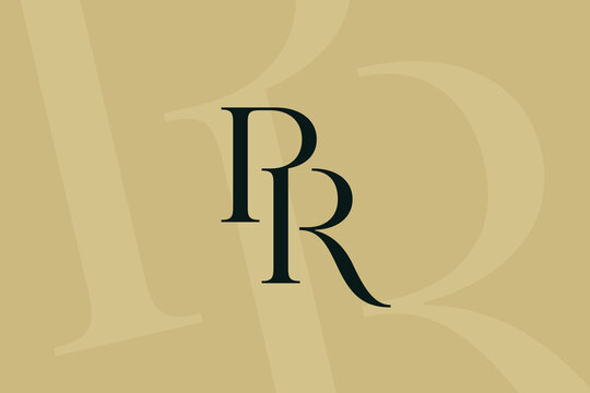 PR or RP letter logo icon design. Classic style luxury initials monogram.