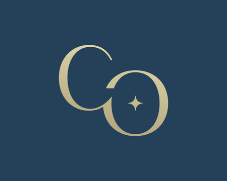 CO letter logo icon design. Classic style luxury initials monogram.
