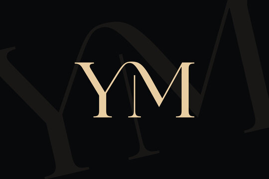 YM or MY letter logo icon design. Classic style luxury initials monogram.