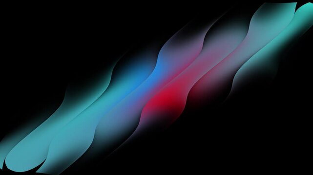 Modern abstract design featuring smooth flowing waves with vibrant color gradients transitioning from cyan and turquoise through blue and pink to red tones. Perfect for contemporary digital art, tech