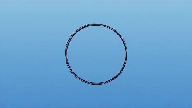 Six circles in a row with one slightly out of sync against a blue gradient background