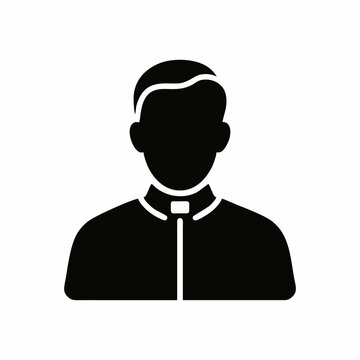 Priest Silhouette Icon Vector Illustration