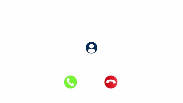 Video call interface with calling text and person icon  on a transparent background. Call screen, video, speaker, internet, video calling in 4k 
