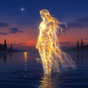 Hesperus, the personification of the evening star