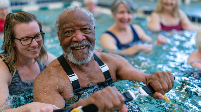 Eightyyearold man in a swimming pool com 4