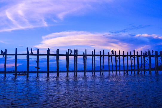 Early Morning at U Bein Bridge, Ubon Ratchathani Thailand