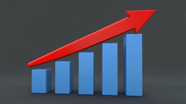business graph and arrow