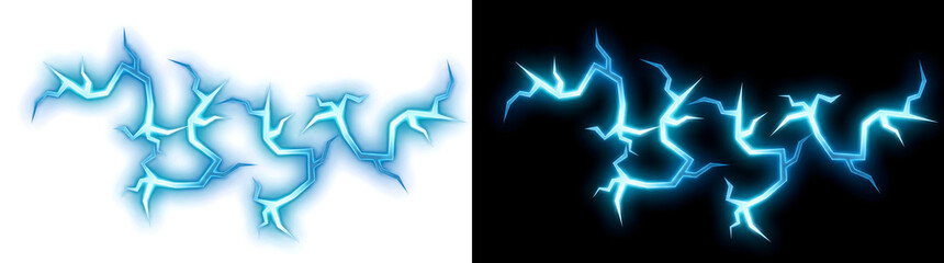 Crack creates luminous blue fracture lines for striking visual effects with PNG, Transparent and Black Background Versions in creative design © Crafter