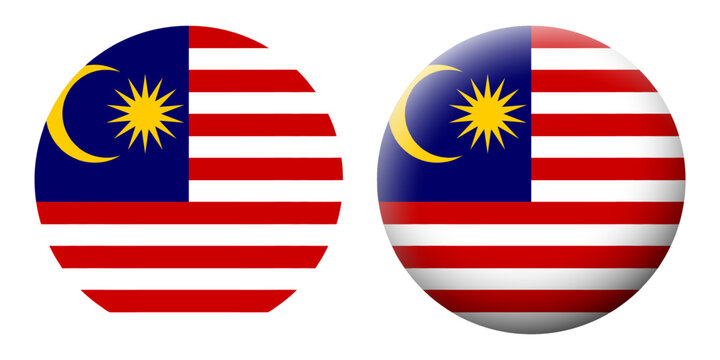 Vector illustration of Malaysia flag set on transparent background