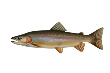Obraz premium Rainbow trout swimming, freshwater fish species, salmonid angler's catch, river ecosystem creature, aquatic illustration, transparent background